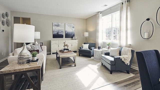 living room featuring hardwood / wood-style flooring