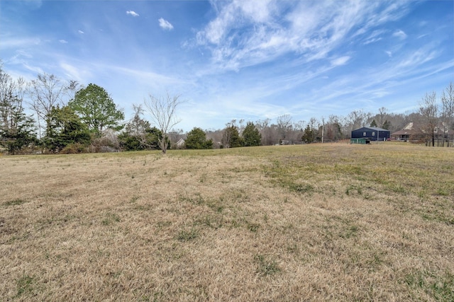 view of yard with a rural view