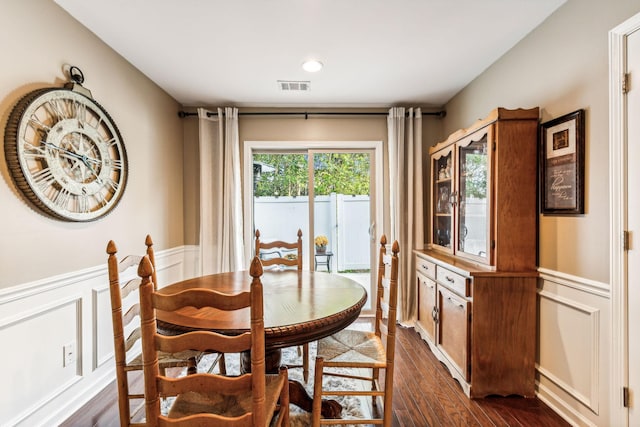 dining room featuring dark wood-type flooring