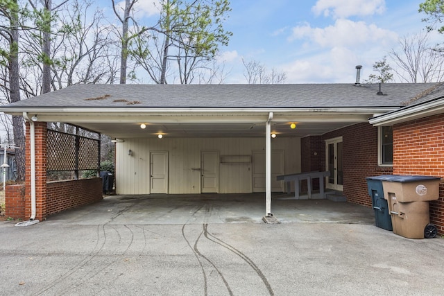 view of parking featuring a carport