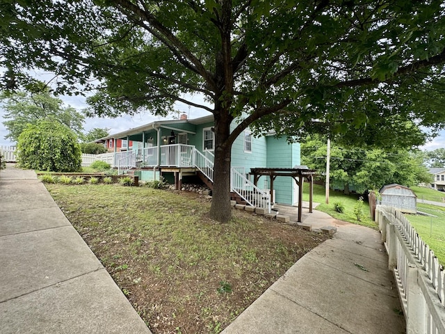 1609 Turner St, Old Hickory, TN 37138 - view of side of property featuring covered porch and stairway