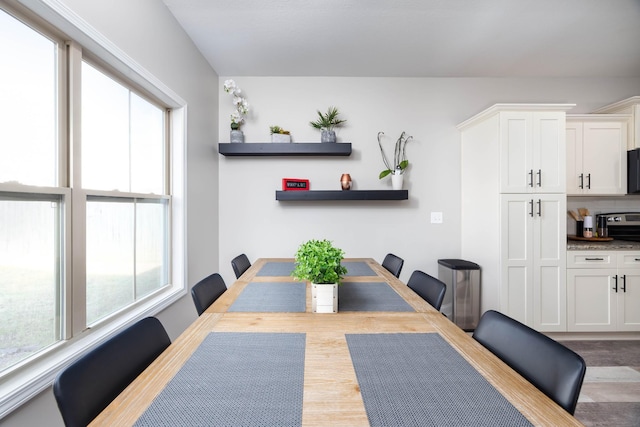 dining area featuring hardwood / wood-style floors and a wealth of natural light