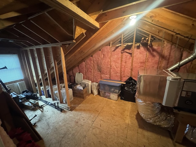 view of unfinished attic