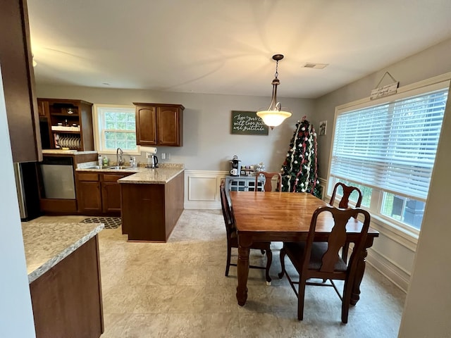 dining room with sink