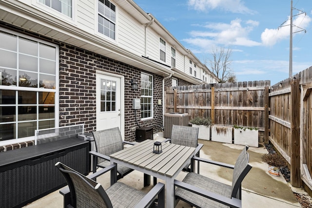 view of patio / terrace with central AC