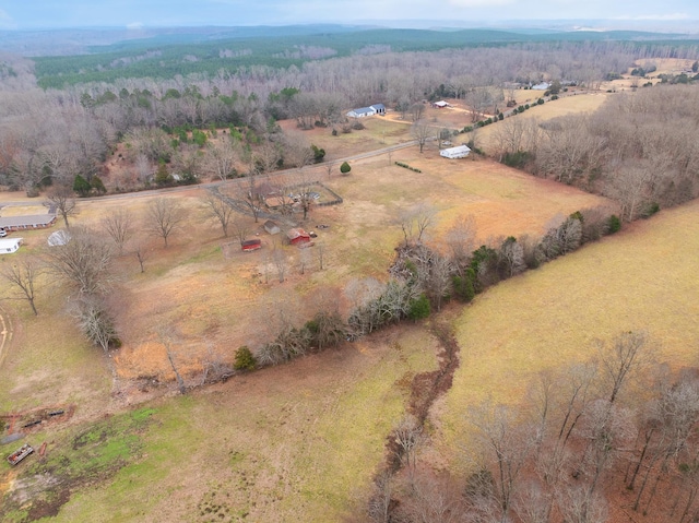 drone / aerial view featuring a rural view