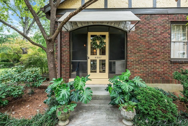 view of exterior entry with french doors