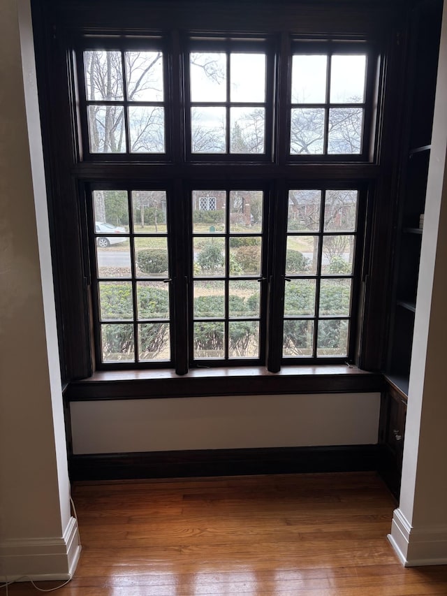 interior space featuring hardwood / wood-style flooring and a healthy amount of sunlight