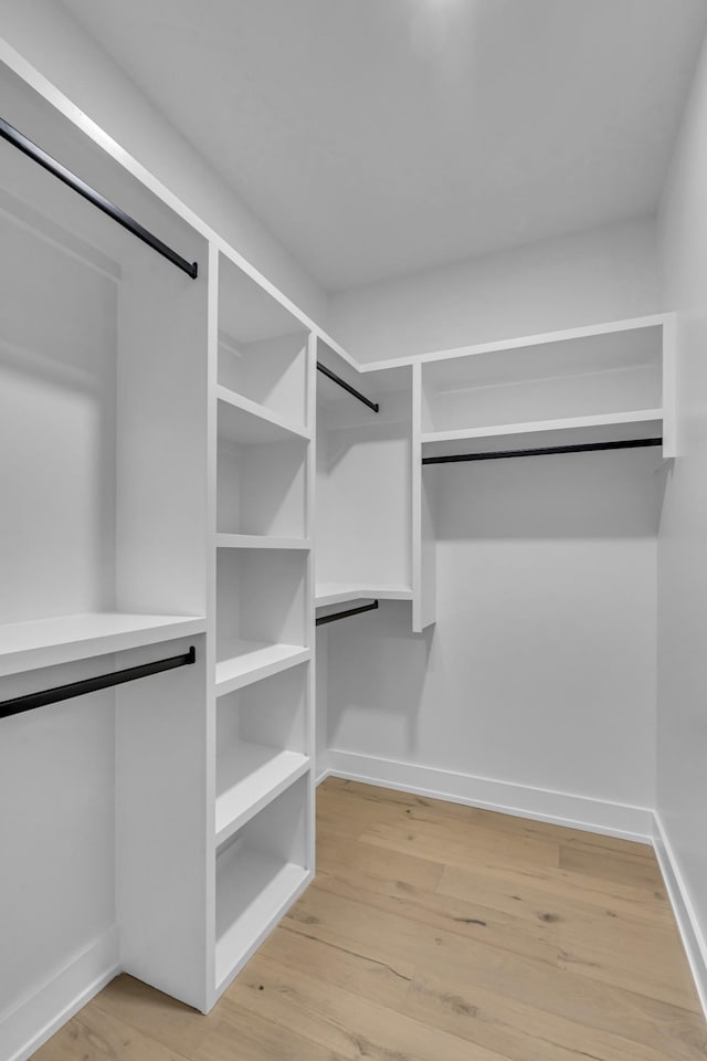 walk in closet featuring light hardwood / wood-style floors