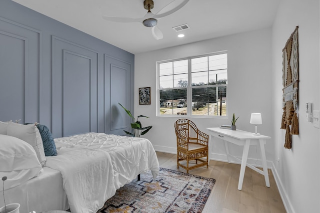 bedroom featuring light hardwood / wood-style floors