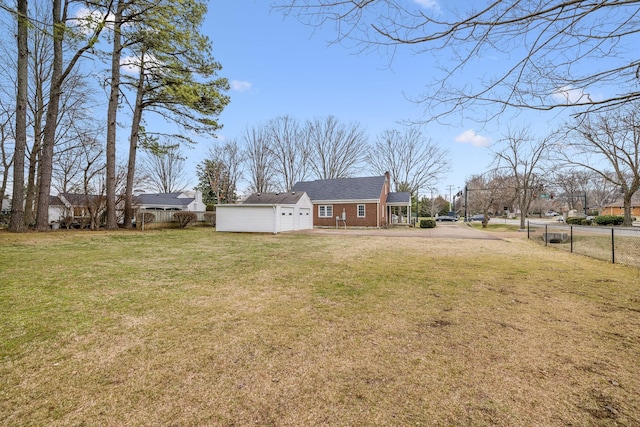 view of yard with a shed