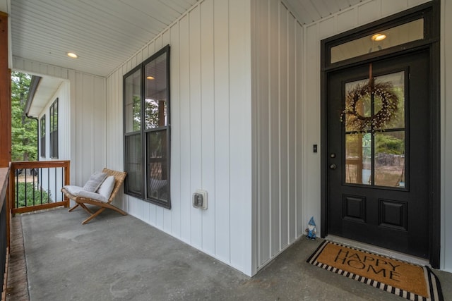 entrance to property with a porch