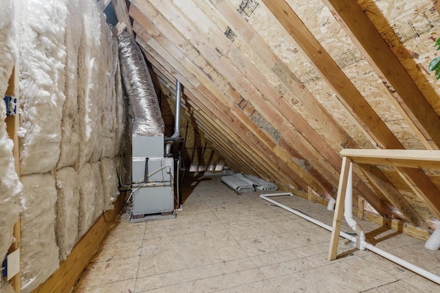 view of unfinished attic