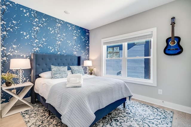 bedroom featuring wood-type flooring