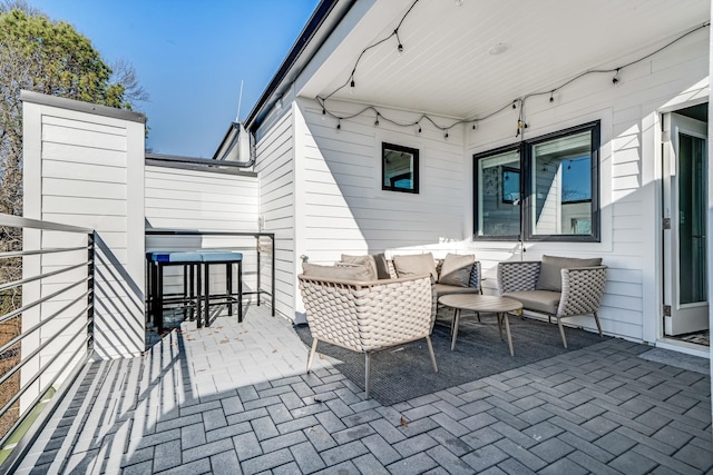 view of patio with an outdoor living space