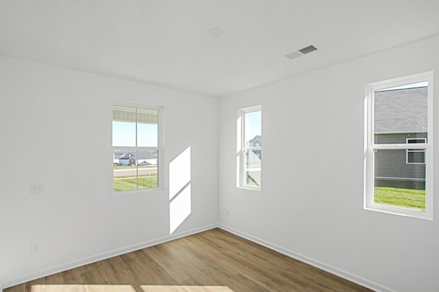 empty room featuring plenty of natural light and light wood-type flooring