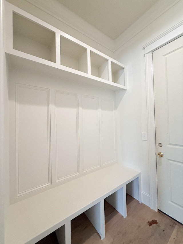 mudroom featuring light wood-type flooring