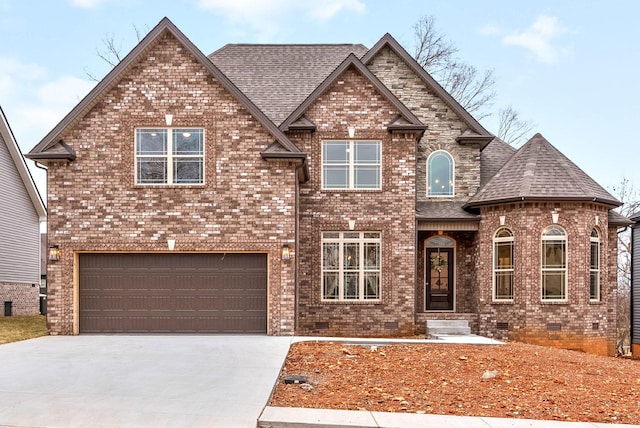 view of front of house with a garage