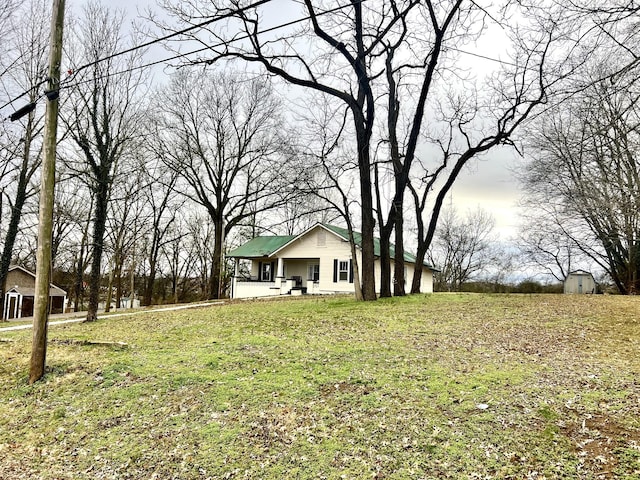 view of yard with a porch