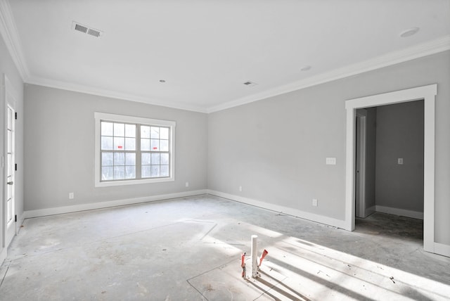 empty room with ornamental molding