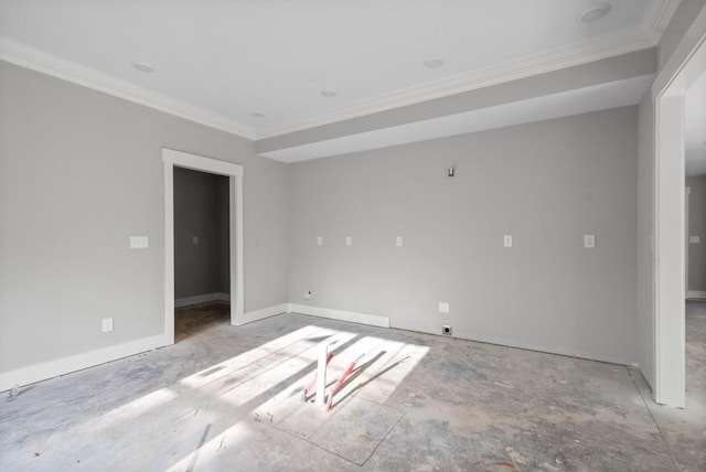 spare room featuring ornamental molding