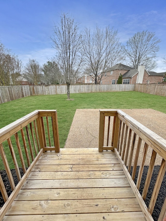 deck with a lawn