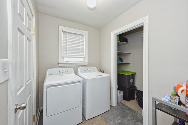 laundry area featuring separate washer and dryer