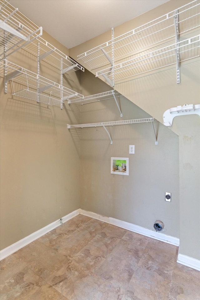 laundry room with washer hookup and hookup for an electric dryer