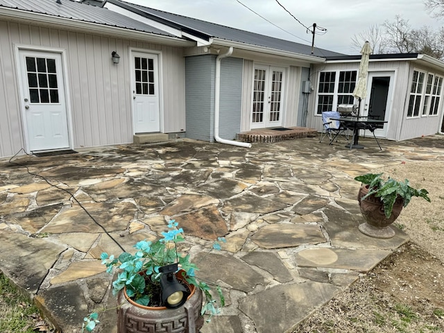 view of patio featuring french doors