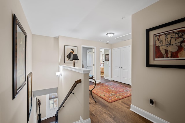 hall featuring dark hardwood / wood-style flooring