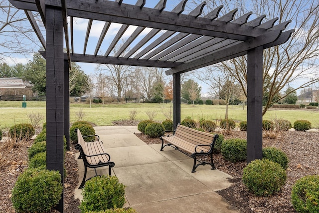 view of patio with a pergola