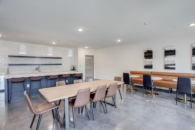 dining room with sink