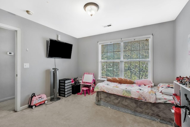 bedroom with carpet