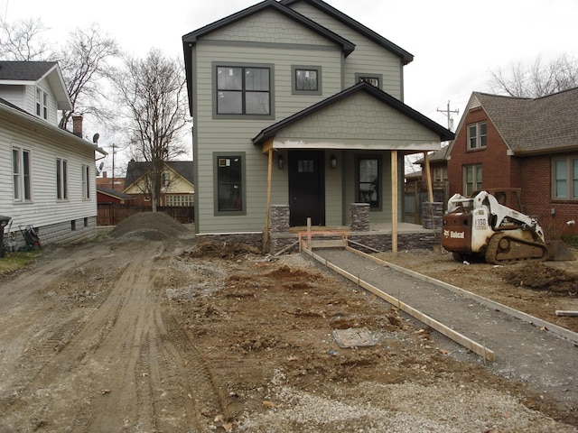 view of front of property with covered porch