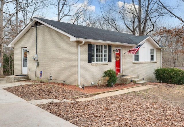 view of single story home