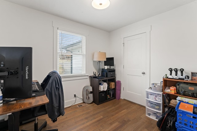 office featuring dark hardwood / wood-style flooring