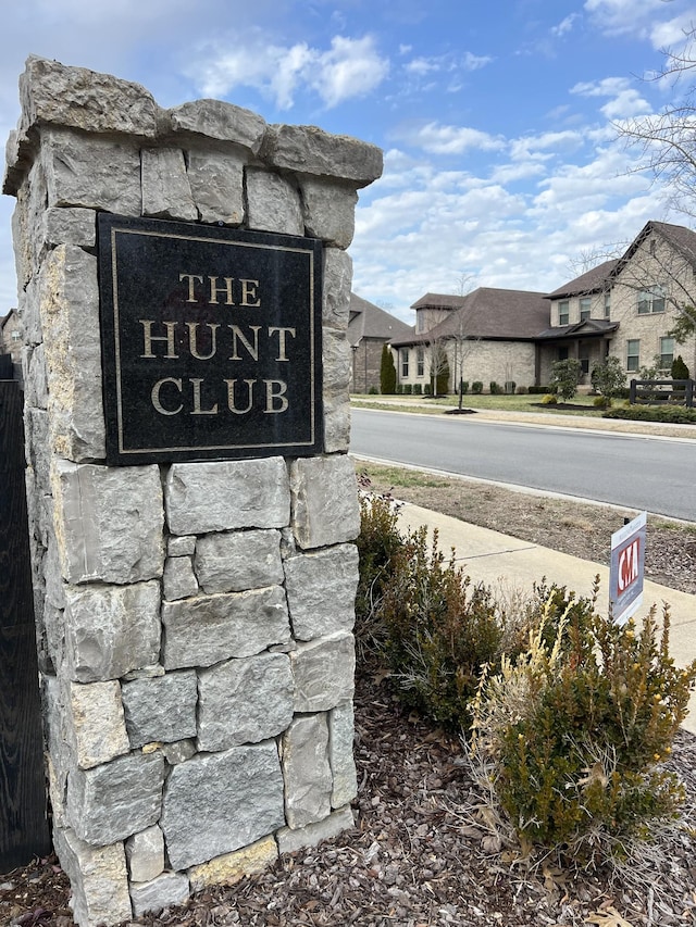 view of community sign