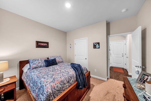 view of carpeted bedroom