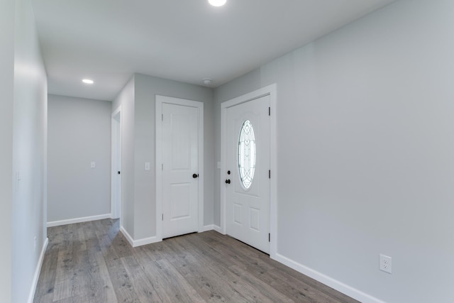 entrance foyer featuring light wood-type flooring