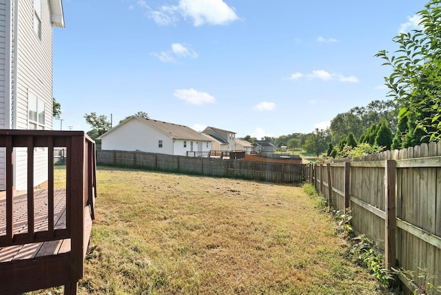 view of yard featuring a deck