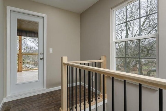 hall featuring dark hardwood / wood-style floors