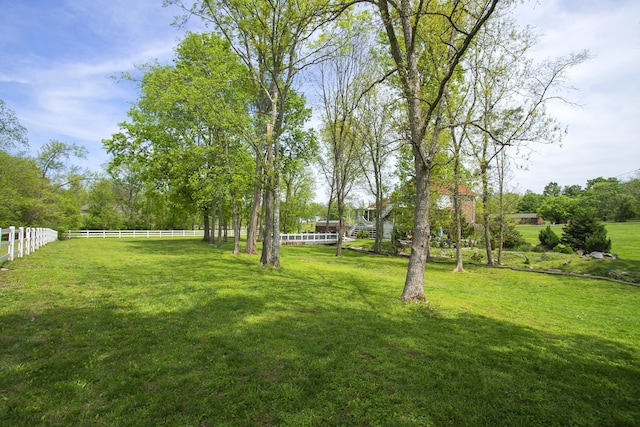 view of yard with fence