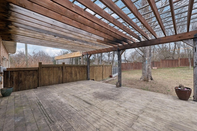 deck featuring a pergola