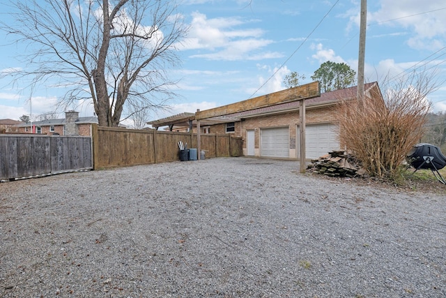 view of garage