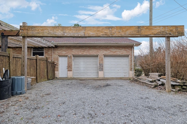 view of garage