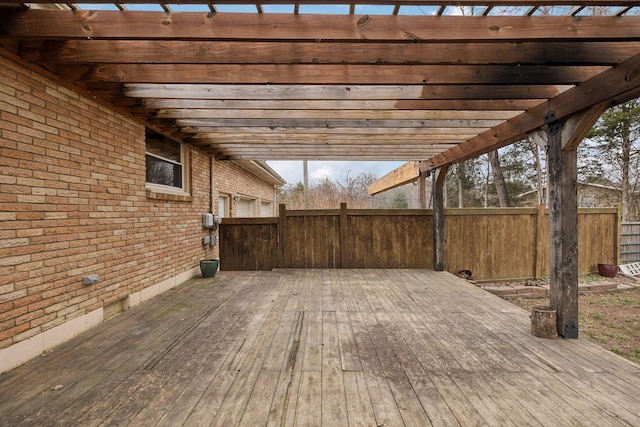 wooden terrace featuring a pergola