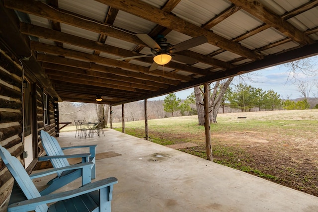 view of patio / terrace with a rural view