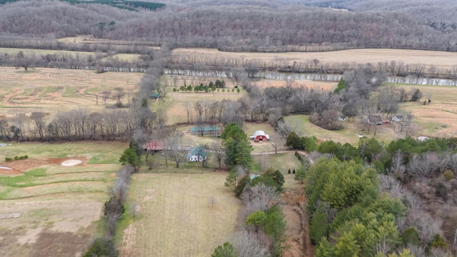 drone / aerial view featuring a rural view