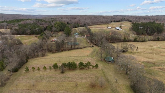 bird's eye view with a rural view