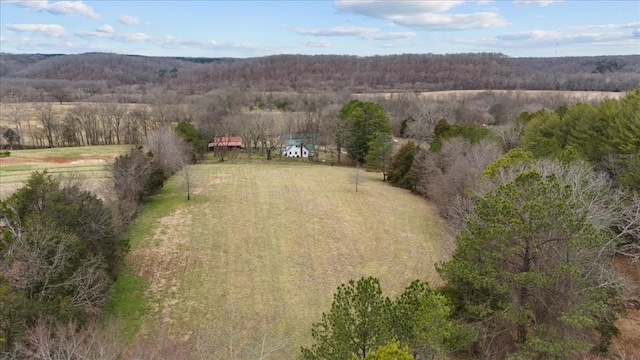 drone / aerial view with a rural view